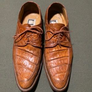 David Eden lace up crocodile shoes